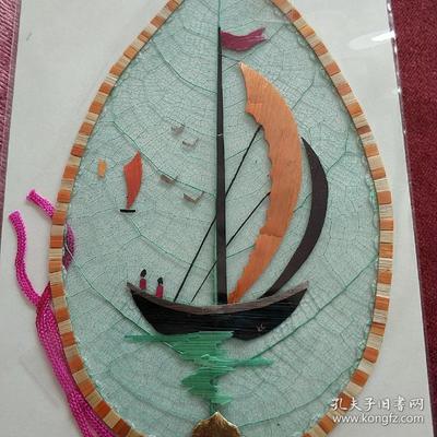 叶脉+麦秸画艺术书签(七八十年代出口创汇产品)