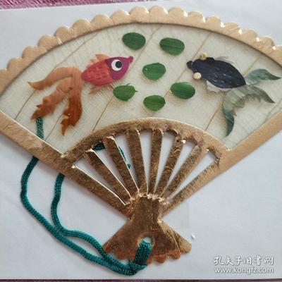 叶脉+麦秸画艺术书签(手工制作七八十年代出口创汇产品)