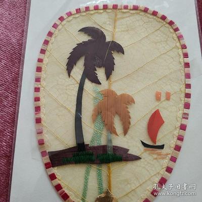 叶脉+麦秸画艺术书签(手工制作七八十年代出口创汇产品)