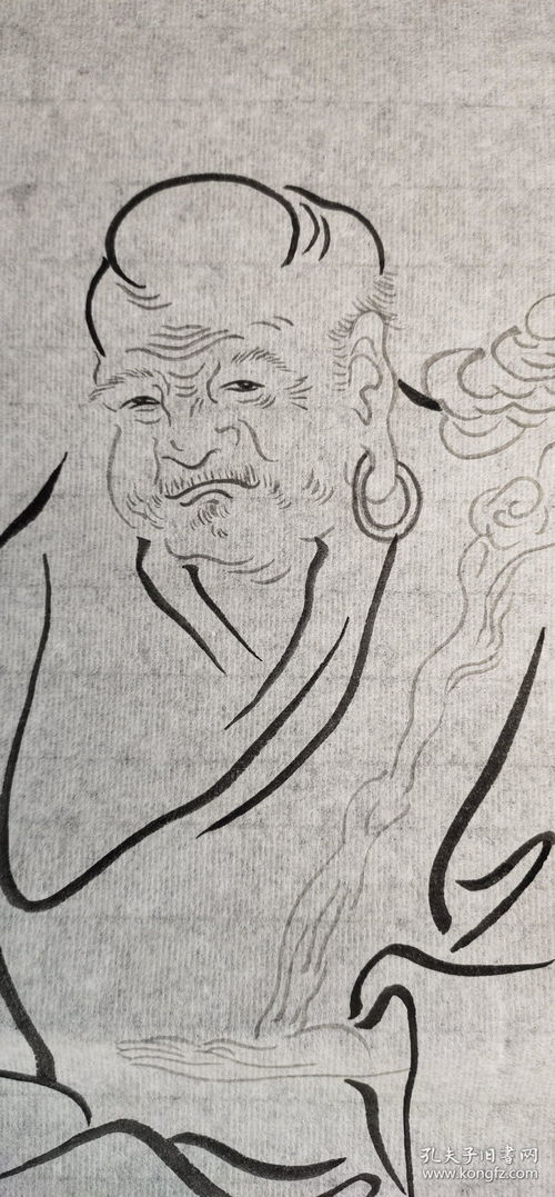 d1595 回流手绘罗汉图软片 日本回流字画.日本回流书画.回流老画.回流老字画精品.真品字画