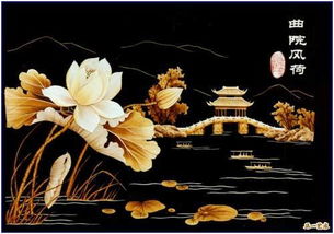 麦秸画 曲院风荷图片,麦秸画 曲院风荷高清图片 中原禾馨麦秸画艺术厂,