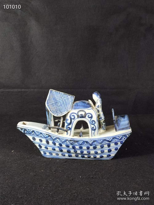 精品 大明宣德年制手绘青花小船摆件,做工独特,包浆自然,尺寸如图买家自鉴